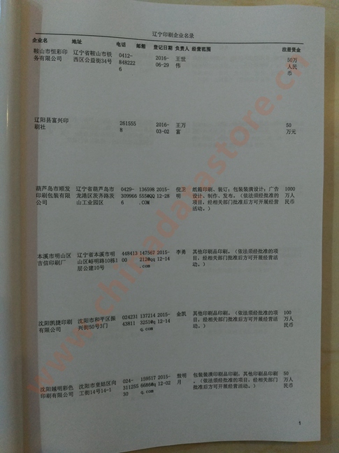 遼寧印刷企業(yè)黃頁收錄了最新的遼寧印刷企業(yè)名單，具有極高的營銷價(jià)值，實(shí)實(shí)在在提高銷售業(yè)績